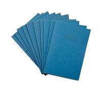 Rhino Lot de 10 cahiers d'exercice 64 pages lignées avec marge Bleu 6 mm Format A4