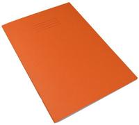 Rhino Lot de 10 cahiers pour exercices 48 pages Page moitié vierge moitié lignée 12 mm Orange