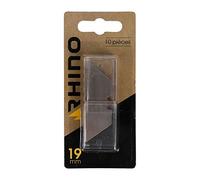 RHINO - Lot de 10 lames 19mm pour couteau à moquette, Jeu de 10 lames de couteau à lino - Largeur lame 19 mm - Compatible avec couteau à moquette