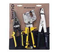 RHINO - Lot de 3 outils, Kit 3 pièces - Cisaille / Grignoteuse / Pince à sertir - spécialement conçu pour les plaquistes - Garantie 5 ans