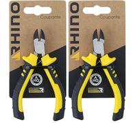 RHINO - Mini pince coupante diagonale, mini pince coupante de côté 110 mm universelle - Fabriqué en Acier haute qualité - Longueur 110 mm - Garantie à vie - Plusieurs tailles disponibles (Lot de 2)