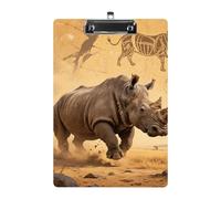 Rhino - Porte-bloc A4 en acrylique durable et lisse avec clip en métal, support mural portable pour bureau, salle de classe, infirmières et enseignants