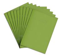 Rhino Stationery Cahier d'exercice surdimensionné | 13 x 9 | 80 pages | 8 mm ligné avec marge | Ressources d'apprentissage | Livres scolaires | Vert clair