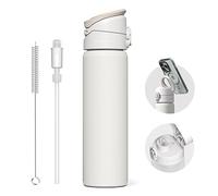 RhinoShield Gourde Magnétique AquaStand 700ml |Gourde Isotherme en Acier Inoxydable avec Bouchon Paille, Gourde de Sport avec Poignée Compatible MagSafe,Trépied avec Angles Ajustables, Étanche-Blanc