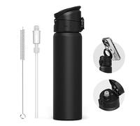 RhinoShield Gourde Magnétique AquaStand 700ml | Gourde Isotherme en Acier Inoxydable avec Bouchon Paille, Gourde de Sport avec Poignée Compatible MagSafe, Trépied avec Angles Ajustables, Étanche-Noir