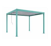 RHODES - Pergola bioclimatique 4x3m structure et lames orientables en aluminium vert