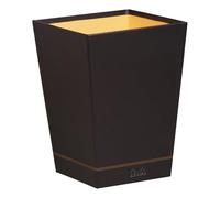 RHODIA 118826C - Corbeille à Papier Noir - 24 x 24 x 32 cm - Piqûres Sellier Orange - Extérieur Simili Cuir - Collection Home Office rama - Organisation de Bureau & Rangement Design