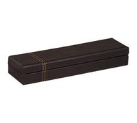 RHODIA 118876C - Plumier Noir - 21 x 5,5 x 3 cm - Piqûres Sellier Orange - Extérieur Simili Cuir - Collection Home Office rama - Organisation de Bureau & Rangement Design