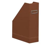 RHODIA 194539C - Porte-Revues Cuivre -10 x 25 x 31 cm - Piqûres Sellier Orange - Extérieur Simili Cuir - Collection Home Office Rhodiarama - Organisation de Bureau & Rangement Design