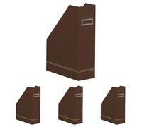 Rhodia 194540C - Porte-Revues Bronze -10 x 25 x 31 cm - Piqûres Sellier Orange - Extérieur Simili Cuir-Collection Home Office rama - Organisation de Bureau & Rangement Design (Lot de 4)