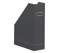 Rhodiarama porte-revues simili cuir italien 10x25x31 cm - Titane