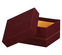 Rhodiarama set 5 boîtes gigognes simili cuir italien 44x34x16 cm - Lie de vin