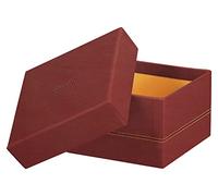 RHODIA 194561C - Set de 5 Boîtes Gigognes Nacarat - Piqûres Sellier Orange - Extérieur Simili Cuir - Collection Home Office rama - Organisation de Bureau & Rangement Design