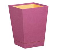 Rhodiarama corbeille à papier simili cuir italien 27x27x32 cm - Fuchsia