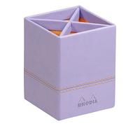 Rhodiarama pot à crayons simili cuir italien 8x8x11 cm - Iris
