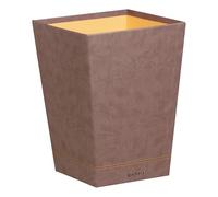 Rhodiarama corbeille à papier simili cuir italien 27x27x32 cm - Chocolat