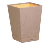 Rhodiarama corbeille à papier simili cuir italien 27x27x32 cm - Taupe