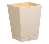 Rhodiarama corbeille à papier simili cuir italien 27x27x32 cm - Beige