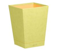 Rhodiarama corbeille à papier simili cuir italien 27x27x32 cm - Anis