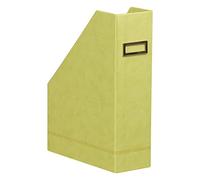 RHODIA 318836C - Porte-Revues Anis -10 x 25 x 31 cm - Piqûres Sellier Orange - Extérieur Simili Cuir - Collection Home Office Rhodiarama - Organisation de Bureau & Rangement Design