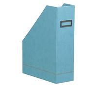 RHODIA 318837C - Porte-Revues Turquoise -10 x 25 x 31 cm - Piqûres Sellier Orange - Extérieur Simili Cuir - Collection Home Office Rhodiarama - Organisation de Bureau & Rangement Design