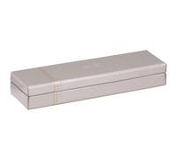 RHODIA 318871C - Plumier Argent - 21 x 5,5 x 3 cm - Piqûres Sellier Orange - Extérieur Simili Cuir - Collection Home Office rama - Organisation de Bureau & Rangement Design