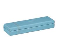 RHODIA 318877C - Plumier Turquoise - 21 x 5,5 x 3 cm - Piqûres Sellier Orange - Extérieur Simili Cuir - Collection Home Office Rhodiarama - Organisation de Bureau & Rangement Design