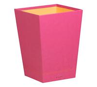 Rhodiarama corbeille à papier simili cuir italien 27x27x32 cm - Framboise