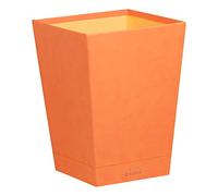Rhodiarama corbeille à papier simili cuir italien 27x27x32 cm - Tangerine
