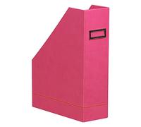 Rhodiarama porte-revues simili cuir italien 10x25x31 cm - Framboise