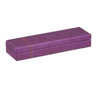 RHODIA 319780C - Plumier Violet - 21 x 5,5 x 3 cm - Piqûres Sellier Orange - Extérieur Simili Cuir - Collection Home Office Rhodiarama - Organisation de Bureau & Rangement Design