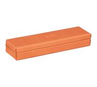 RHODIA 319784C - Plumier Tangerine - 21 x 5,5 x 3 cm - Piqûres Sellier Orange - Extérieur Simili Cuir - Collection Home Office rama - Organisation de Bureau & Rangement Design