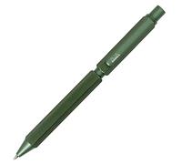 RHODIA 9344C - Multipen scRipt 3-en-1 - 2 Stylos-Billes 0,5 mm Noir & Rouge + 1 Portemine Mines Graphites 0,5 mm - Corps Hexagonal en Aluminium Brossé Sauge - Rechargeable - Gomme Sous le Poussoir