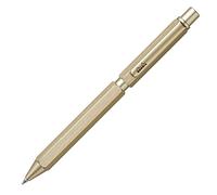 RHODIA 9345C - Multipen scRipt 3-en-1 - 2 Stylos-Billes 0,5 mm Noir & Rouge + 1 Portemine Mines Graphites 0,5 mm - Corps Hexagonal en Aluminium Brossé Or - Rechargeable - Gomme Sous le Poussoir