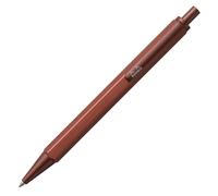 Rhodia 9346C - Stylo-Bille Rechargeable scRipt - Corps Hexagonal en Aluminium Brossé - Marron - Pointe Rétractable à Bille Haute Précision 0,7 mm, Encre Noire - Collection scRipt