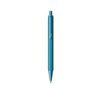 RHODIA 9386C - Stylo-Bille Rechargeable scRipt Corps Hexagonal en Aluminium Brossé - Turquoise - Pointe Rétractable à Bille Haute Précision 0,7 mm, Encre Noire - Collection scRipt