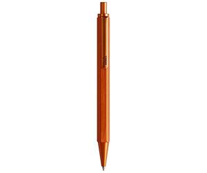 RHODIA 9388C - Stylo-Bille Rechargeable scRipt Corps Hexagonal en Aluminium Brossé - Orange - Pointe Rétractable à Bille Haute Précision 0,7 mm, Encre Noire - Collection scRipt