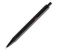 Rhodia Stylo à bille scRipt 0,7 mm – Rechargeable, corps hexagonal aluminium brossé – Noir