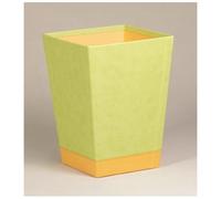 Rhodiarama corbeille à papier simili cuir italien 27x27x32 cm - Anis