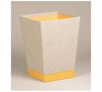 Rhodiarama corbeille à papier simili cuir italien 27x27x32 cm - Beige