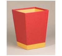 Rhodiarama corbeille à papier simili cuir italien 27x27x32 cm - Coquelicot