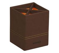 Rhodia Pot À Crayons Bronze - 8 X 8 X 11 Cm - Piqûres Sellier Orange