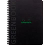 Rhodiactive Greenbook ligné, A5+, perf.6 trous, papier recyclé 90g FSC® - Noir