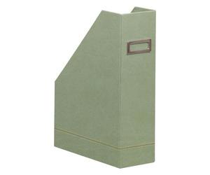 Rhodiarama porte-revues simili cuir italien 10x25x31 cm - Céladon