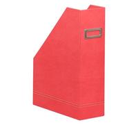 Rhodiarama porte-revues simili cuir italien 10x25x31 cm - Corail
