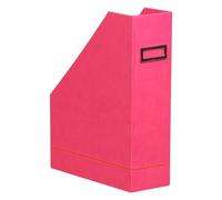 Rhodiarama porte-revues simili cuir italien 10x25x31 cm - Framboise