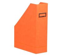 Rhodiarama porte-revues simili cuir italien 10x25x31 cm - Tangerine