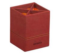 Rhodiarama pot à crayons simili cuir italien 8x8x11 cm - Nacarat