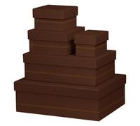 Rhodiarama set 5 boîtes gigognes simili cuir italien 44x34x16 cm - Bronze