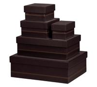 Rhodiarama set 5 boîtes gigognes simili cuir italien 44x34x16 cm - Noir
